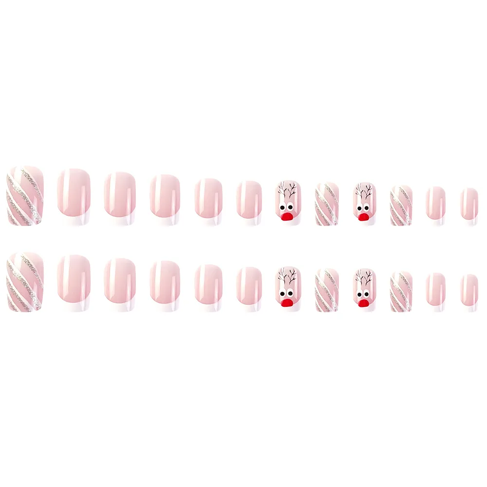 Faux ongles de la Mère Noel Carrés Courts - Image 2